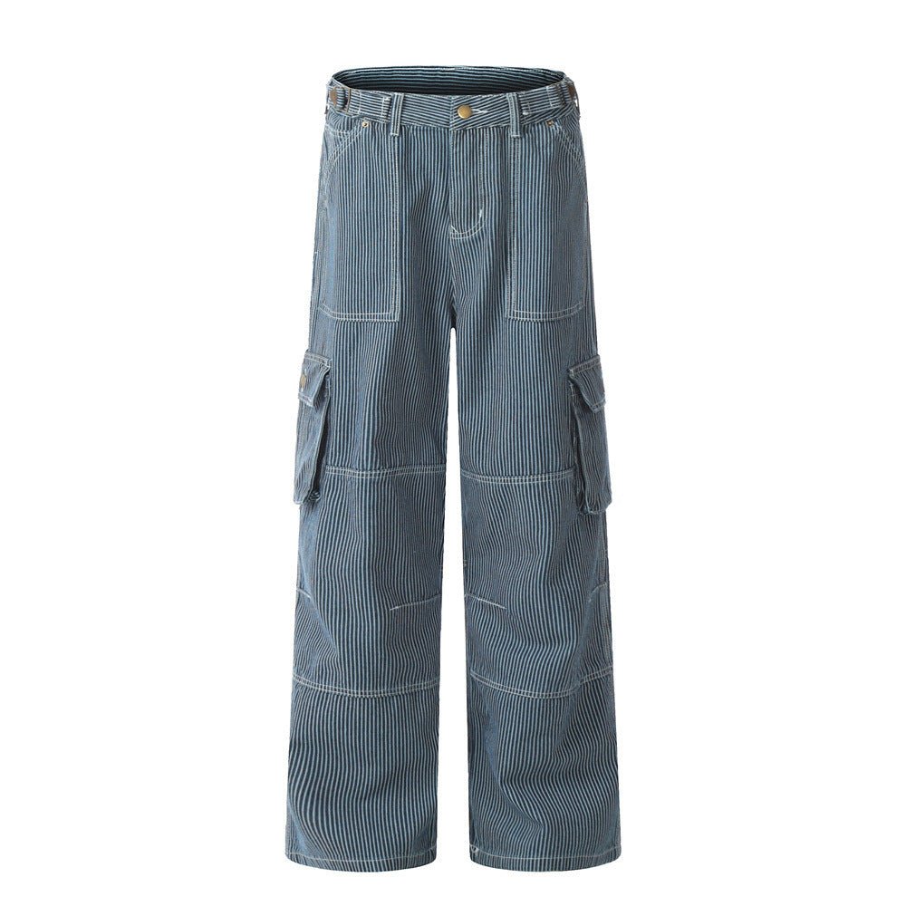 Fashion Vertical Stripe Overalls Men