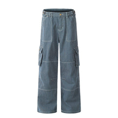 Fashion Vertical Stripe Overalls Men