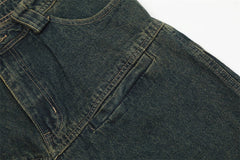 Fashion Washed Denim Overalls Men
