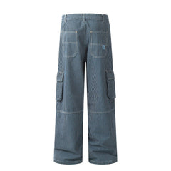 Fashion Vertical Stripe Overalls Men