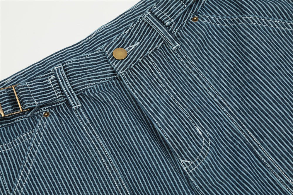 Fashion Vertical Stripe Overalls Men