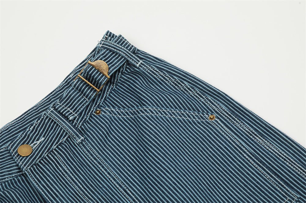 Fashion Vertical Stripe Overalls Men